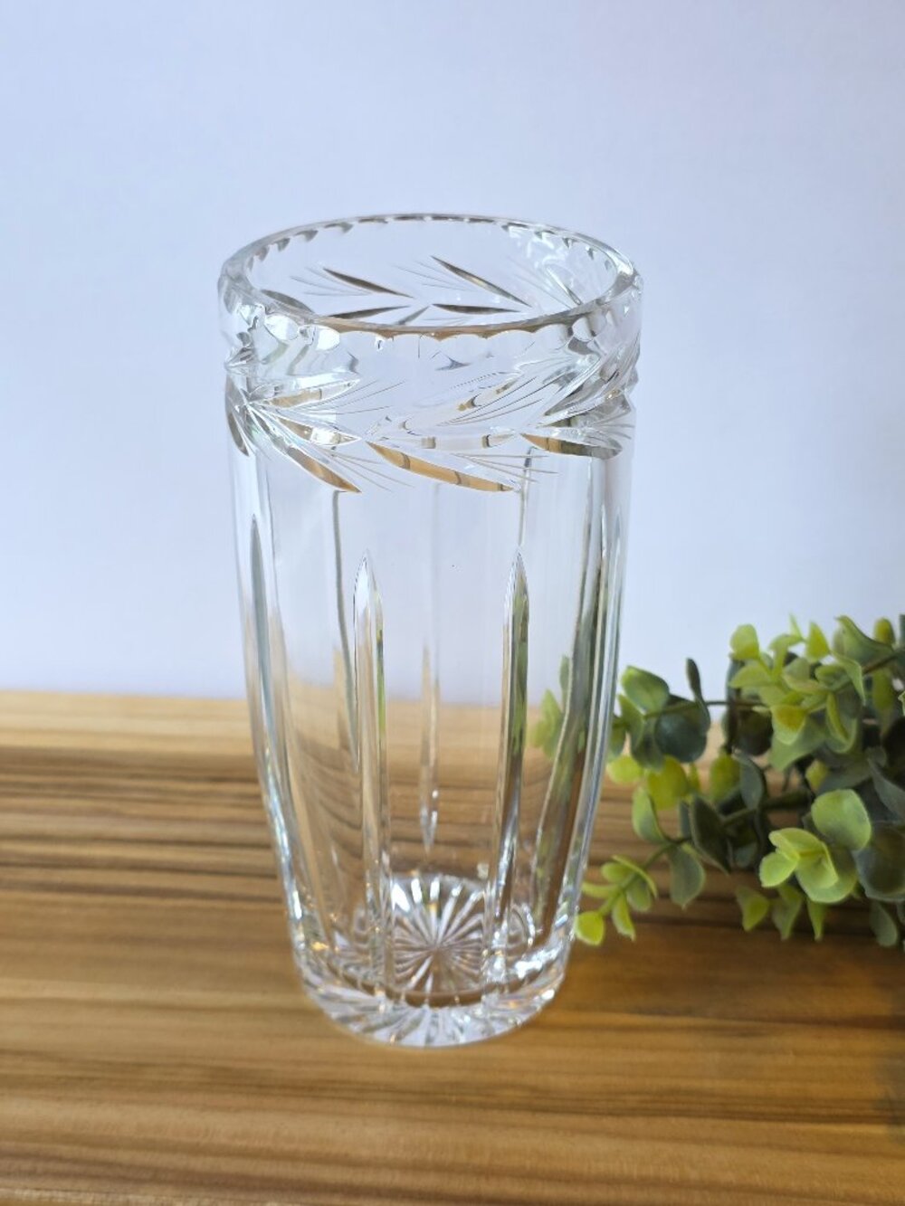 Vintage Godinger Shannon Cut Crystal Vase 8" Czech Lead Crystal